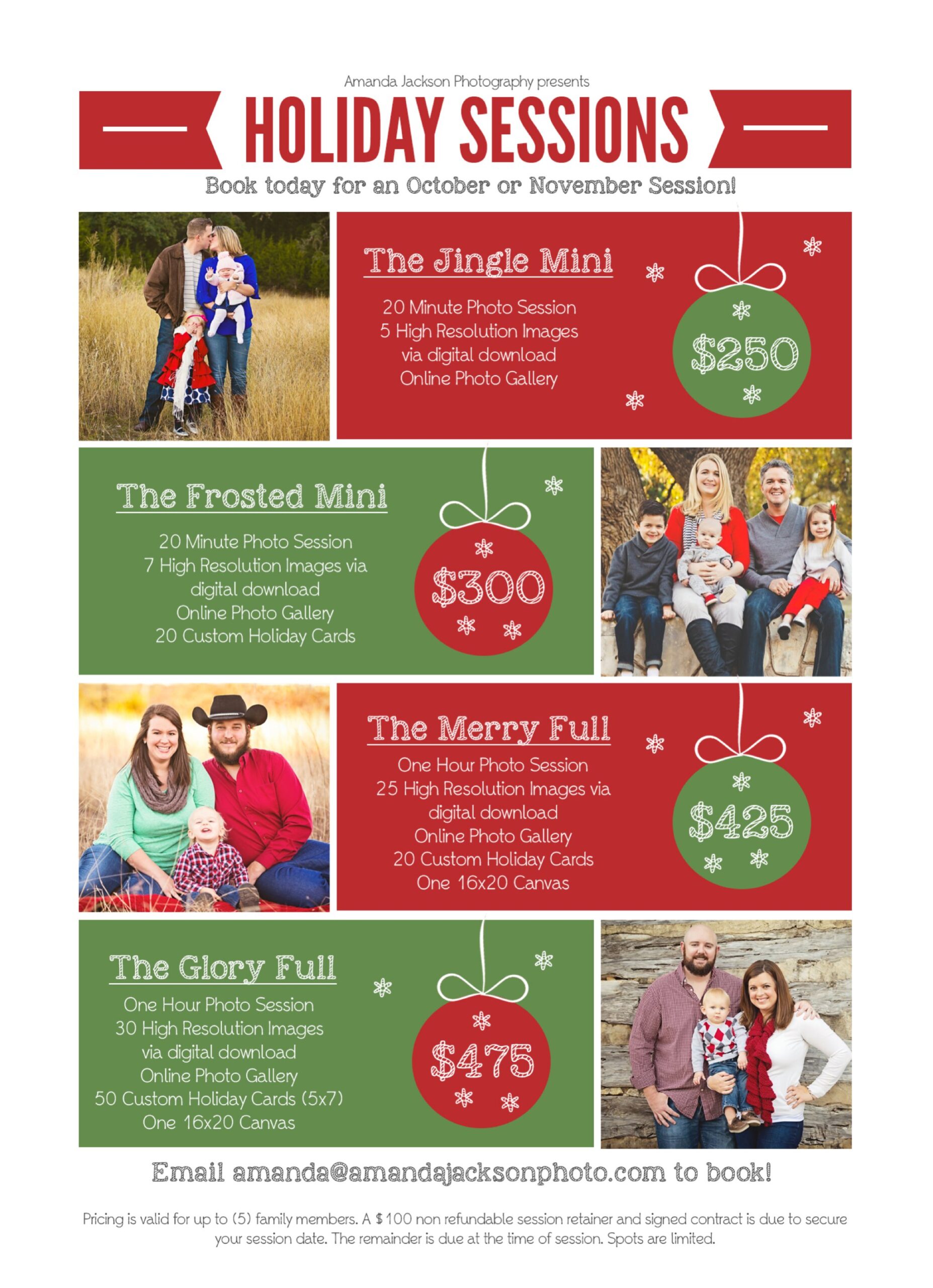 HOLIDAY PRICING 2015!