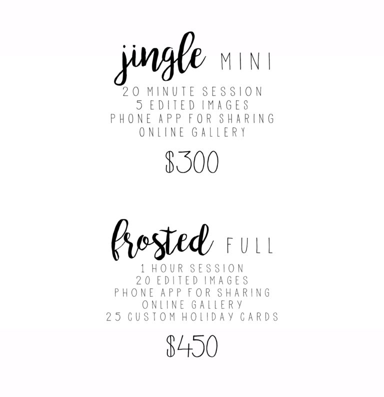 Fall and Holiday Sessions are Now BOOKING!